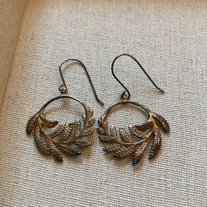 Catherine Zoraida Gold Fern Hoop Earrings